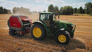 🇵🇱Prasowanie Słomy 2O22! w GR Rolnik ☆ 200 KM - Zapas Mocy! ☆ John Deere 6195R & Unia DF 1,7z ☆ AW ™