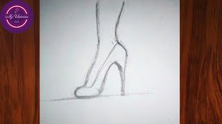 How to draw feet with high heels for beginners || Pencil sketch || Art video || shoes drawing