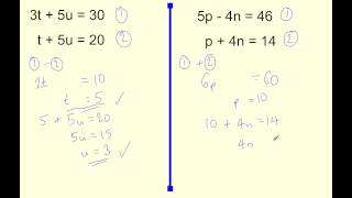 Simultaneous Equations - Elimination