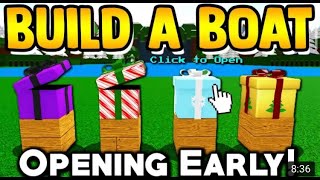 Opening gifts early in build a boat!