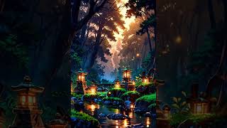 "Magical Anime Forest Night" #anime #magical #starry #relaxing #calm #forest  #aestheticstatus