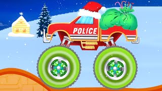 Monstertruck der Polizei Kleinkinder Animiert Karikatur Video