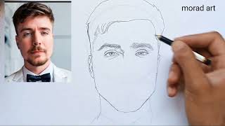 How to draw Mr. Beast's face step by step