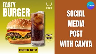 Design Social Media Offer Post in Canva | Poster Designing | Canva Tutorial | Food Poster Idea