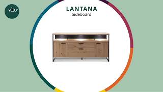 vito Sideboard Lantana mit beleuchteten Regalfächern