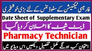 Date Sheet of Pharmacy Technicians announced by PPC | Punjab Pharmacy Council Lahore