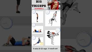 Big Triceps | Top 5 Home Triceps Dumbbell Exercises - #youtubeshort #ytshorts