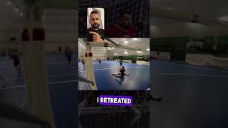 Tip for defending 2v1 in futsal - Professional Futsal Goalkeeper #futsal #gk #goalkeeper