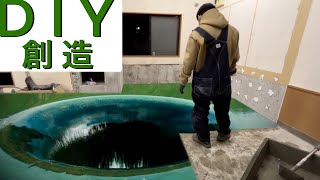 【『破壊と創造』創造編♯６】作業場をDIYで生コンひいてみた！作る側の人間たち！おまけ動画【キャラバン　３人乗りでスターバックスドライブスルーしてみた！！】