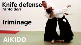 Aikido technique IRIMINAGE against knife attacks, TANTO DORI, by Stefan Stenudd in 2007