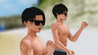 MMD SNK Levi and Eren Dance-off! - Attack On Titan funny AOT meme animation