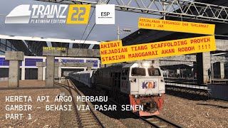 DINAS TERGANGGU KERETA API ARGO MERBABU MEMUTAR VIA PASAR SENEN |PART 1| TRAINZ SIMULATOR INDONESIA