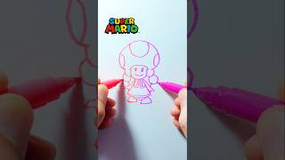 Dibujo a TOADETTE a 2 manos. #videoshorts #art #drawing #dibujo #toadette #supermario #shorts #2hand