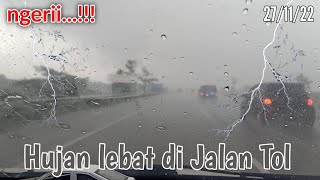 Ngeri...!!! Hujan lebat di Jalan tol Malang - Surabaya || 27/11/22