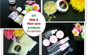 Basic essentials to Make ur own  Skin and hair care products |