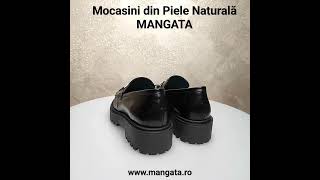 Mocasini Negri de Damă din Piele Naturală Mangata