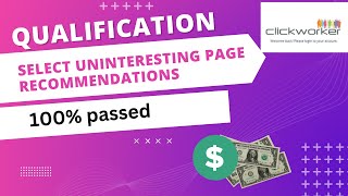 Select uninteresting page recommendations || Qualification answers 2022 December || clickworker uhrs