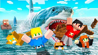 6 Amigos Sobreviveram em um Raft Realista no Minecraft!