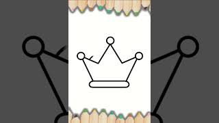 #shorts How to draw cute 👑CROWN👑 Step By Step |Draw Cute Inspiration #cute #draw #ytshorts #youtuber