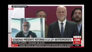 Senador Flores analiza ley antiterrorista en CNN CHILE