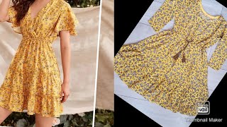 Beautiful summer frock/dress  design cutting and stitching