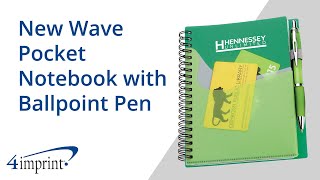 New Wave Pocket Notebook with Ballpoint Pen by 4imprint