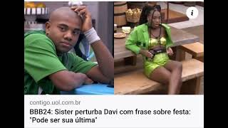 BBB24: Sister perturba Davi #fofocadodia #bbb24 #famoso #fofoca #noticias