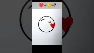 Smiley face | emoji drawing ❤+😙=😘  #Kiss emoji drawing  #shorts #viral