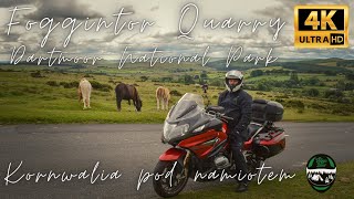 Foggintor Quarry niezwykłe kamieniołomy z jeziorem w Devon - motocyklem po Kornwalii pod namiotem 4K