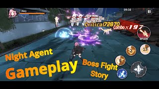 Night Agent: I'm the Savior Gameplay -  Anime RPG story ,  Boss Fight