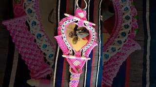 Heart shape macrame mirror holder #diy #macrame #macramedesigns