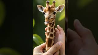 Oh my goodness!🙊 Check this out!🧐 The tiniest giraffe you can imagine🦒