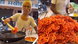 Hard working baba selling Jilebi | Jilebi Sweet | Indian Street Sweets | Foody Naveen