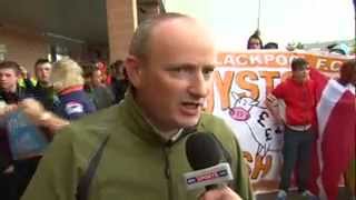 Blackpool fans protested against chairman" Karl Oyston" - 2014.