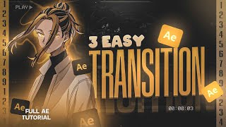 3 Easy Transitions in After Effects (mask reveal,3d flip & skew axis) | AMV Tutorial