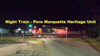 Night Train - CSX Pere Marquette Heritage Unit with Pressley & Moates on M523