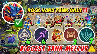 MAGIC CHESS “ROCK HARD TANK ONLY” IN 2024‼️ 4 COMBO SYNERGY TO KILL ENEMY FAST🔥 THARZ 3 AUTO WIN