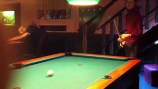 Girls play pool