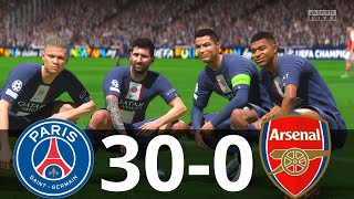 MESSI, RONALDO, MBAPPE, NEYMAR, ALL STARS | PSG 30-0 ARSENAL