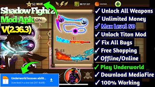 Shadow Fight 2 Mod Apk Latest Version Terabaru (Unlimited Money,Gems, Play Underworld, Max Level 50)