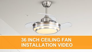 Warmiplanet 36 inch ceiling fan installation video -08