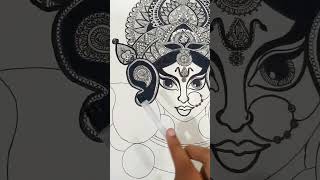 Navratri Durga Maa Drawing | Easy navratri drawing | Mandala art #creative #diy #art