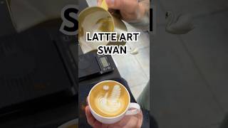 LATTE ART🦢🔥 easy way to draw a beauty swan 🦢 #latteart #barista #baristadaily #coffee