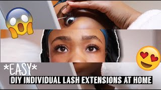 *EASY* DIY Individual Lash Extensions | Risha Tonae'