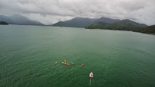 Travessia com Caiaque em Ubatuba - SP para Ilha dos Porcos - Drone - 4k