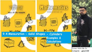 Class 8 Maths NCERT Chapter 9.4: Mensuration by NITian Bhanu | Examples and Explanation of Cylinders