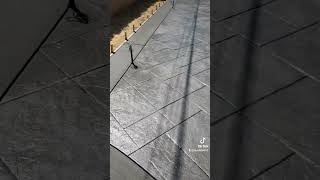 Large Ashlar slate 36 × 36 With a 14"broom  border finish,  Came out cherry