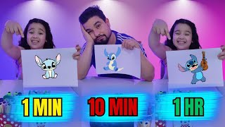 1 MINUTO, 10 MINUTOS ou 1 HORA! Batalha de DESENHO | Canal da Marina