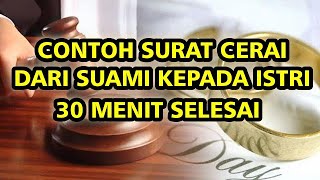 CONTOH GUGATAN PERCERAIAN SUAMI KEPADA ISTRI