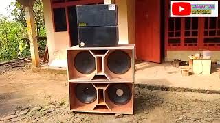 Tes box subwoofer lapangan 15 inch dobel